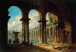Hubert Robert - Ancient Ruins Serving as a Public Bath