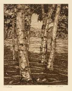 Luigi Lucioni - Birches and Beyond