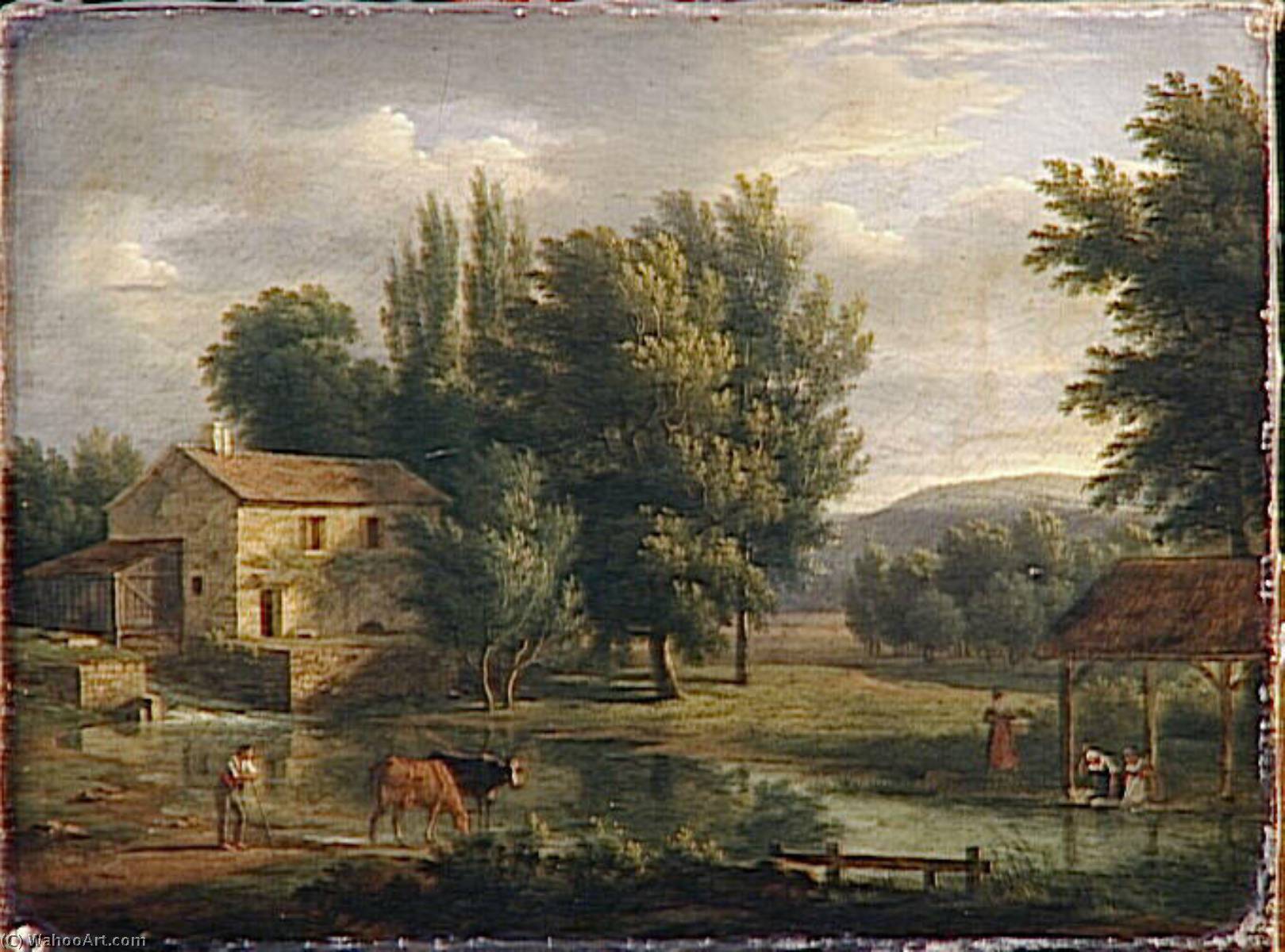 Museum Art Reproductions Le Lavoir by Jean Victor Bertin (17671842