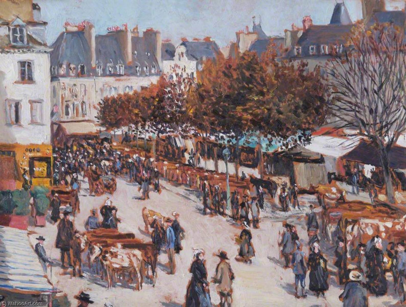 Museum Art Reproductions Cattle Market at Dinan by Fairlie Harmar (1876