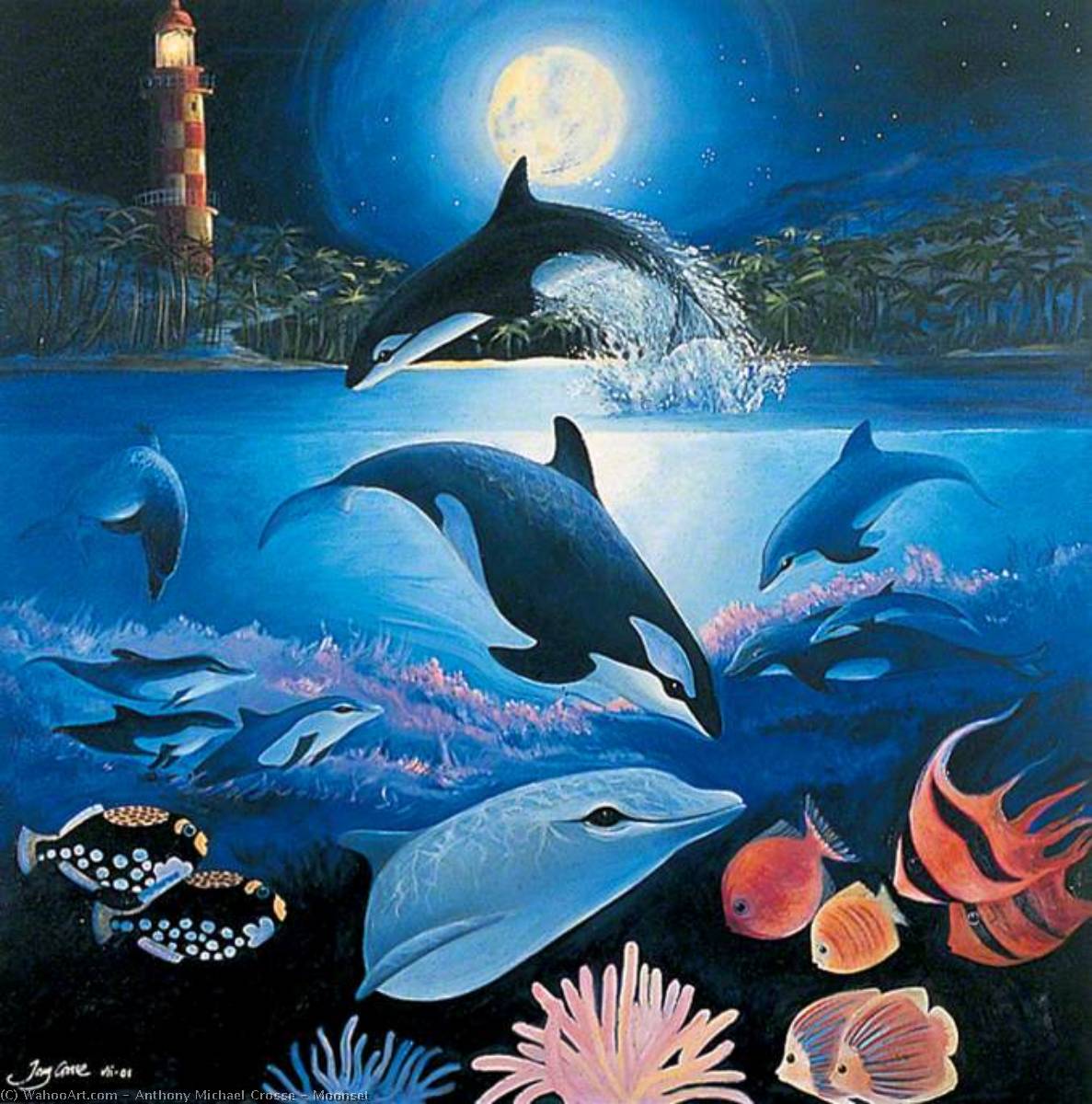 Art Reproductions Moonset, 2001 by Anthony Michael Crosse